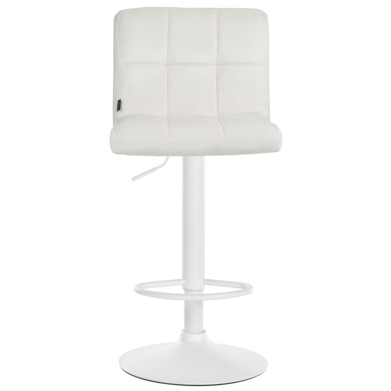 Tabouret de bar en velours du Pérou crème