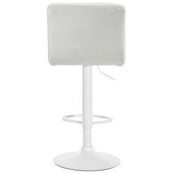 Tabouret de bar en velours du Pérou crème