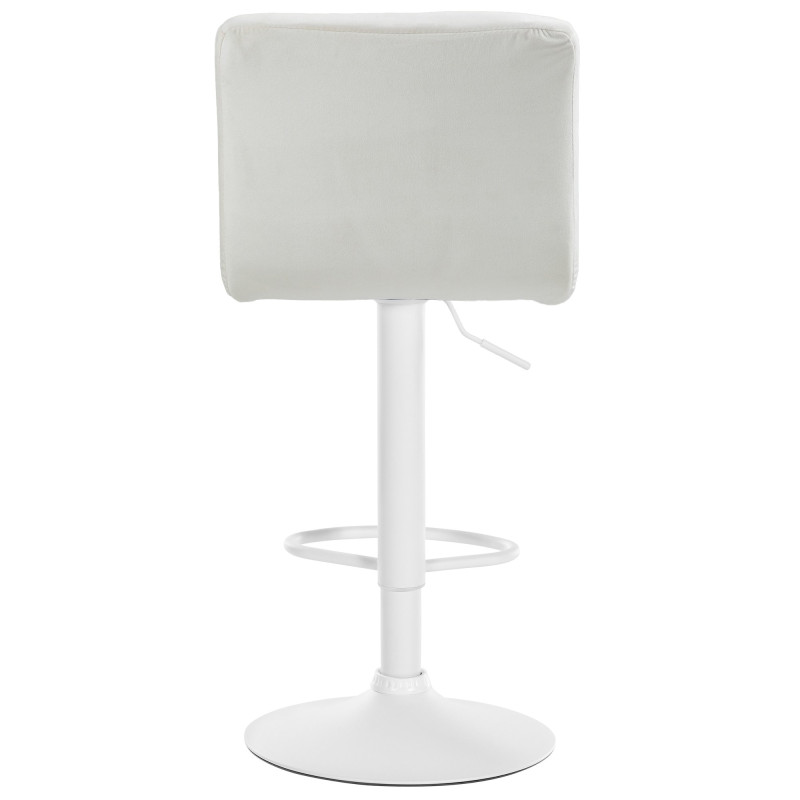 Tabouret de bar en velours du Pérou crème