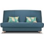 COMFORT BULTEX Banquette clic - Tissu bleu + Coussins déco jungle - L193 x P95 x H101- MONA