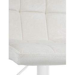 Tabouret de bar en velours du Pérou crème