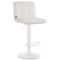 Tabouret de bar en velours du Pérou crème