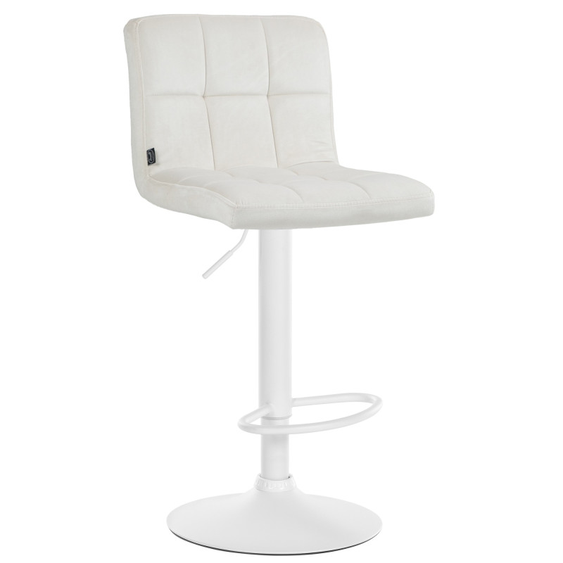 Tabouret de bar en velours du Pérou crème
