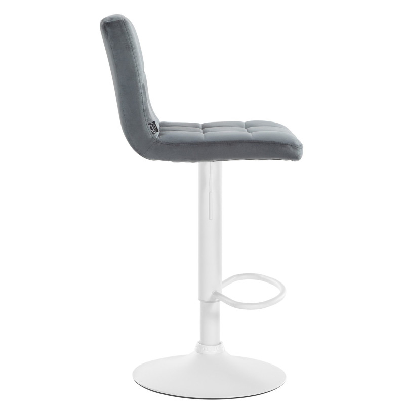 Tabouret de bar en velours du Pérou gris foncé
