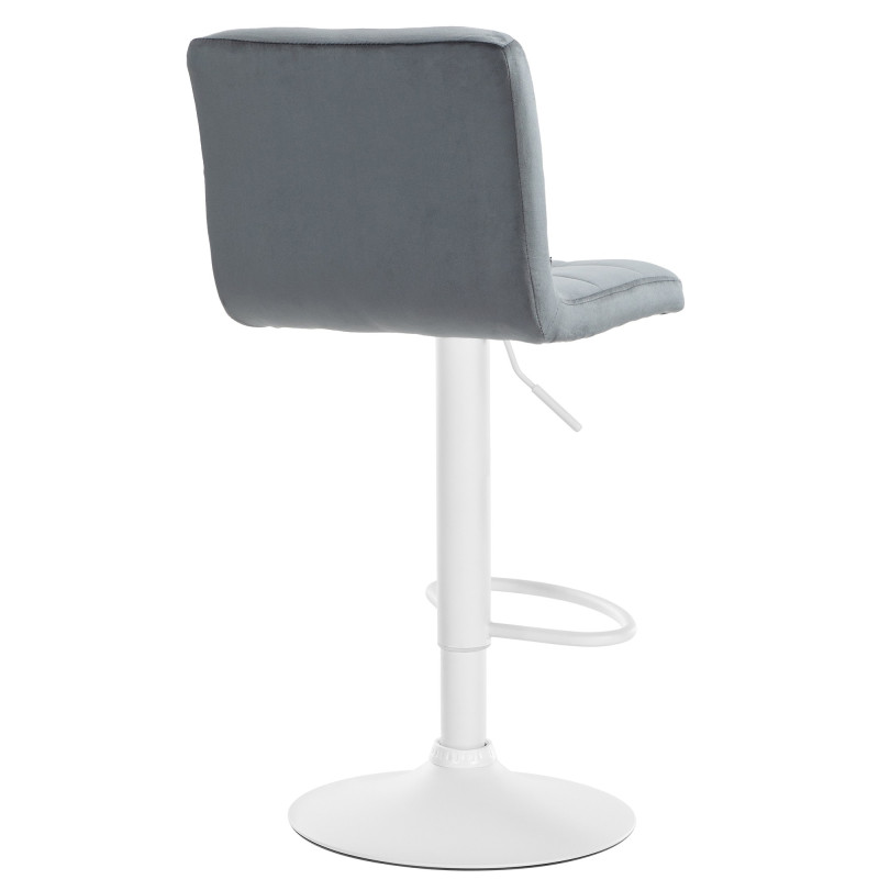 Tabouret de bar en velours du Pérou gris foncé