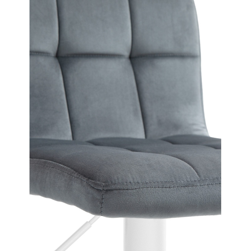 Tabouret de bar en velours du Pérou gris foncé
