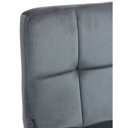 Tabouret de bar en velours du Pérou gris foncé