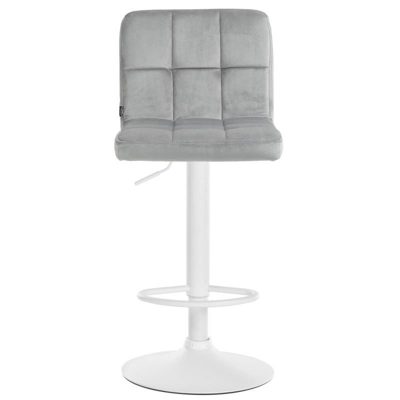 Tabouret de bar en velours du Pérou gris