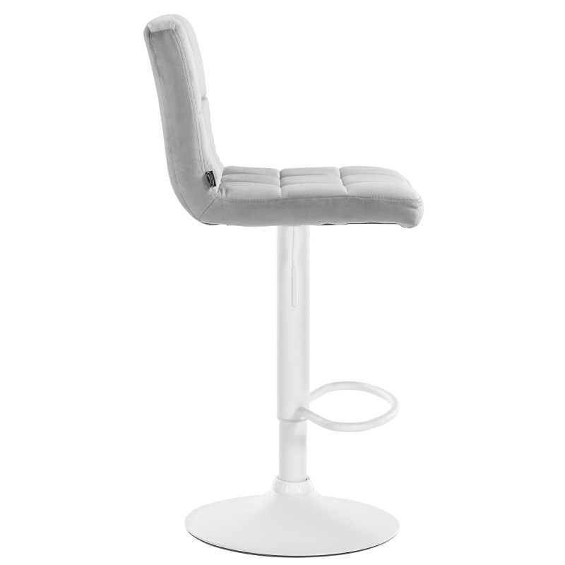 Tabouret de bar en velours du Pérou gris