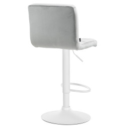 Tabouret de bar en velours du Pérou gris