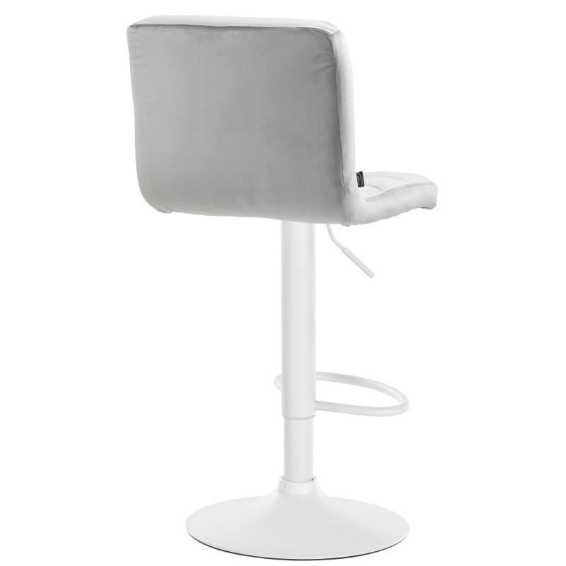 Tabouret de bar en velours du Pérou gris