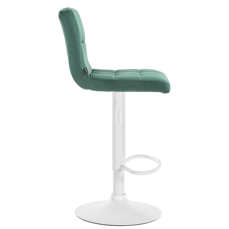 Tabouret de bar en velours du Pérou vert