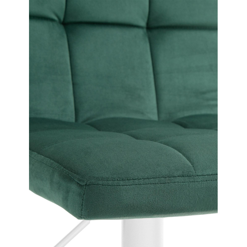 Tabouret de bar en velours du Pérou vert