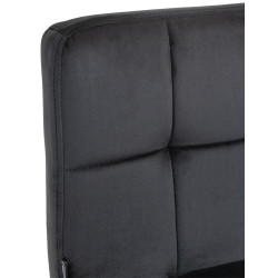 Tabouret de bar en velours du Pérou noir