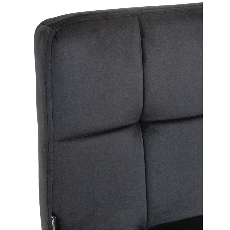 Tabouret de bar en velours du Pérou noir