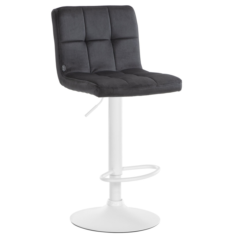 Tabouret de bar en velours du Pérou noir