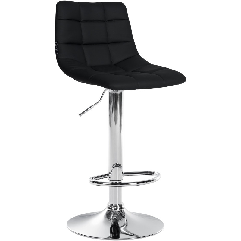 Tabouret de bar Jerry simili cuir chromé noir