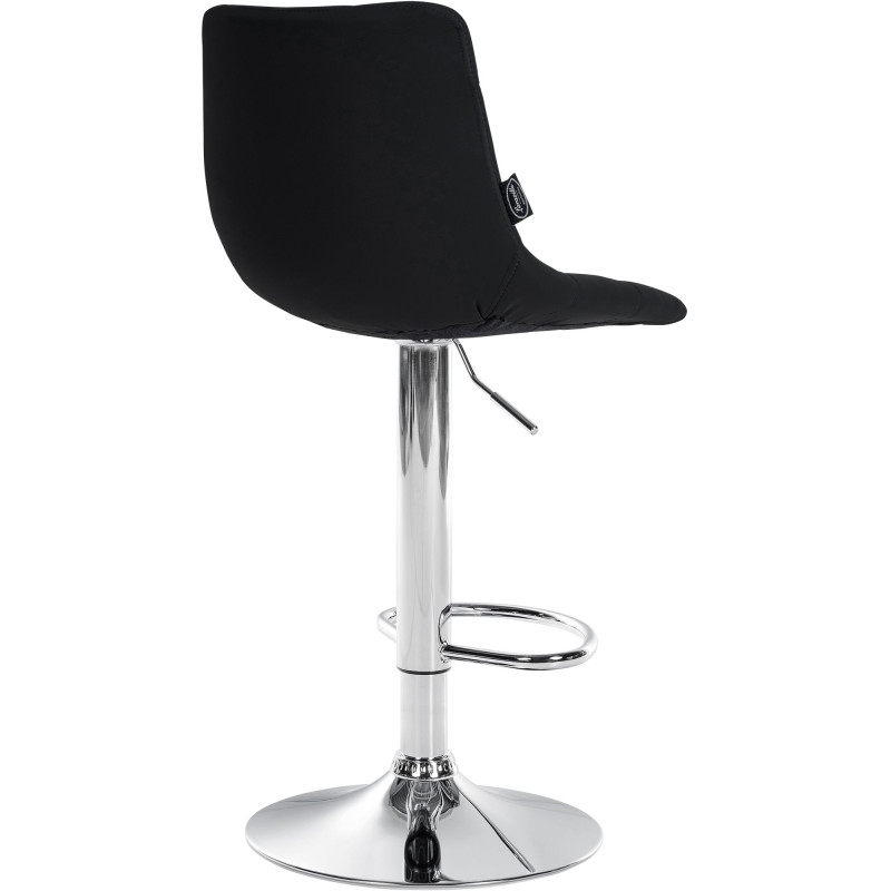 Tabouret de bar Jerry simili cuir chromé noir