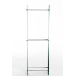 Porte-bûches de chauffage Dacio verre à lait 35x50x180 (6 trous)