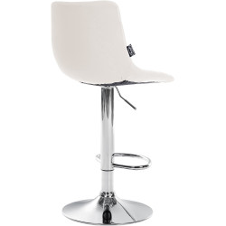 Tabouret de bar Jerry simili cuir chromé blanc