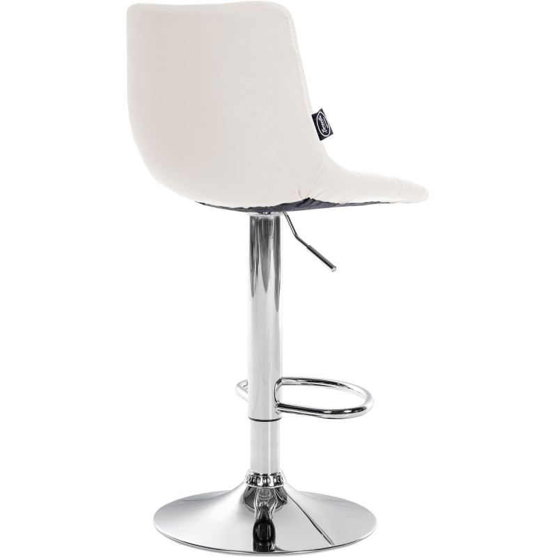 Tabouret de bar Jerry simili cuir chromé blanc