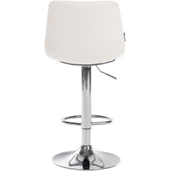 Tabouret de bar Jerry simili cuir chromé blanc