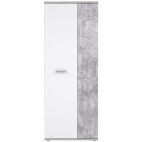 Armoire a chaussures MISCA - Style contemporain effet béton et blanc mat - L 69 cm