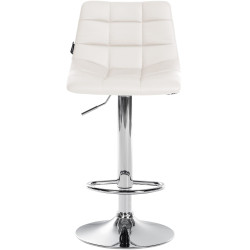 Tabouret de bar Jerry simili cuir chromé blanc