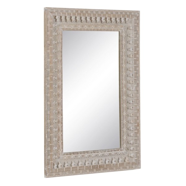 Miroir mural Blanc Naturel Verre Bois de manguier Bois MDF Vertical 71,1 x 5,1 x 101,6 cm