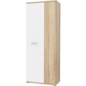 Armoire a chaussures MISCA - Style contemporain décor chene sonoma et blanc mat - L 69 cm