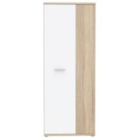 Armoire a chaussures MISCA - Style contemporain décor chene sonoma et blanc mat - L 69 cm