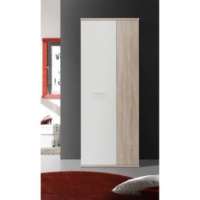 Armoire a chaussures MISCA - Style contemporain décor chene sonoma et blanc mat - L 69 cm