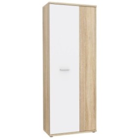 Armoire a chaussures MISCA - Style contemporain décor chene sonoma et blanc mat - L 69 cm