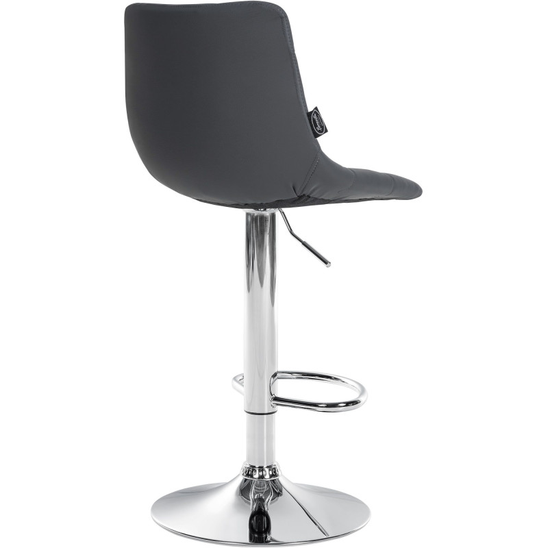 Tabouret de bar Jerry simili cuir chromé gris