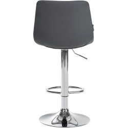 Tabouret de bar Jerry simili cuir chromé gris
