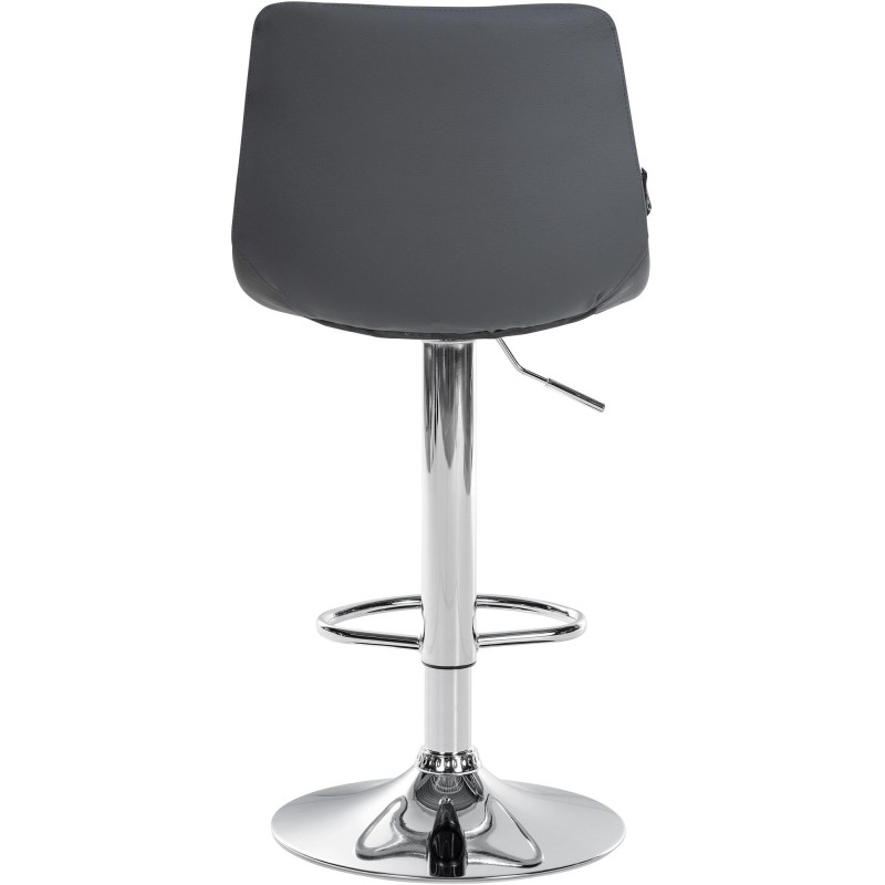 Tabouret de bar Jerry simili cuir chromé gris