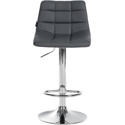 Tabouret de bar Jerry simili cuir chromé gris