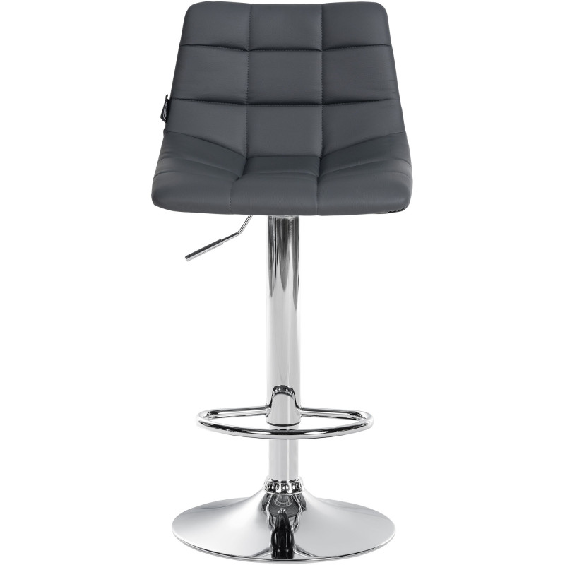 Tabouret de bar Jerry simili cuir chromé gris
