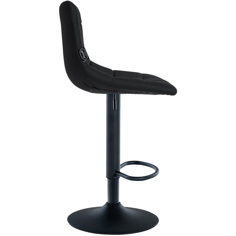 Tabouret de bar Jerry simili cuir noir