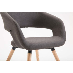 Chaise de salle à manger Giza, tissu Natura, gris foncé