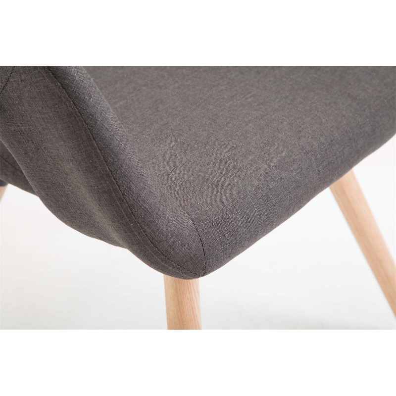 Silla de comedor Giza, tela Natura, gris oscuro