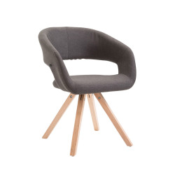Chaise de salle à manger Suez, tissu Natura, gris foncé
