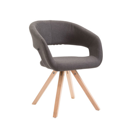 Silla de comedor Suez, tela Natura, gris oscuro