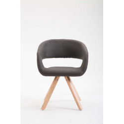 Silla de comedor Suez, tela Natura, gris oscuro