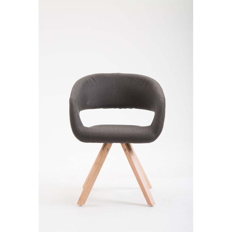 Chaise de salle à manger Suez, tissu Natura, gris foncé