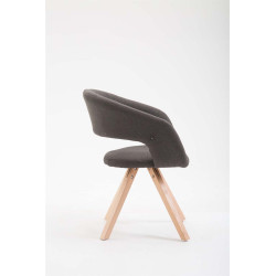 Chaise de salle à manger Suez, tissu Natura, gris foncé