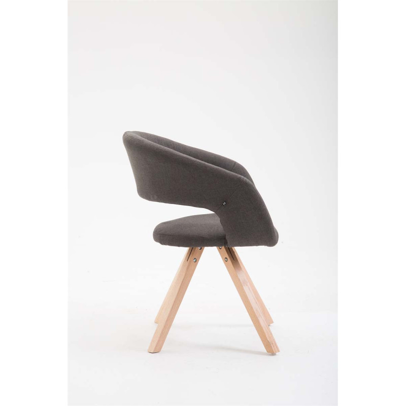 Chaise de salle à manger Suez, tissu Natura, gris foncé