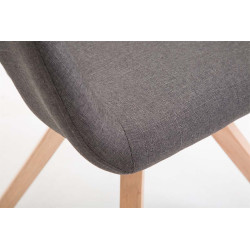 Chaise de salle à manger Suez, tissu Natura, gris foncé