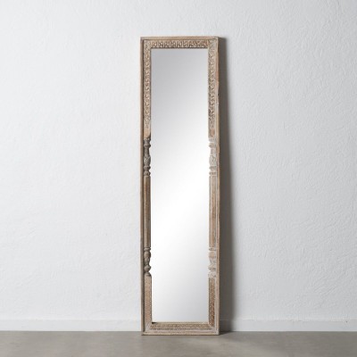 Miroir sur Pied Blanc Naturel Verre Bois de manguier Bois MDF Vertical 48,26 x 7 x 183 cm