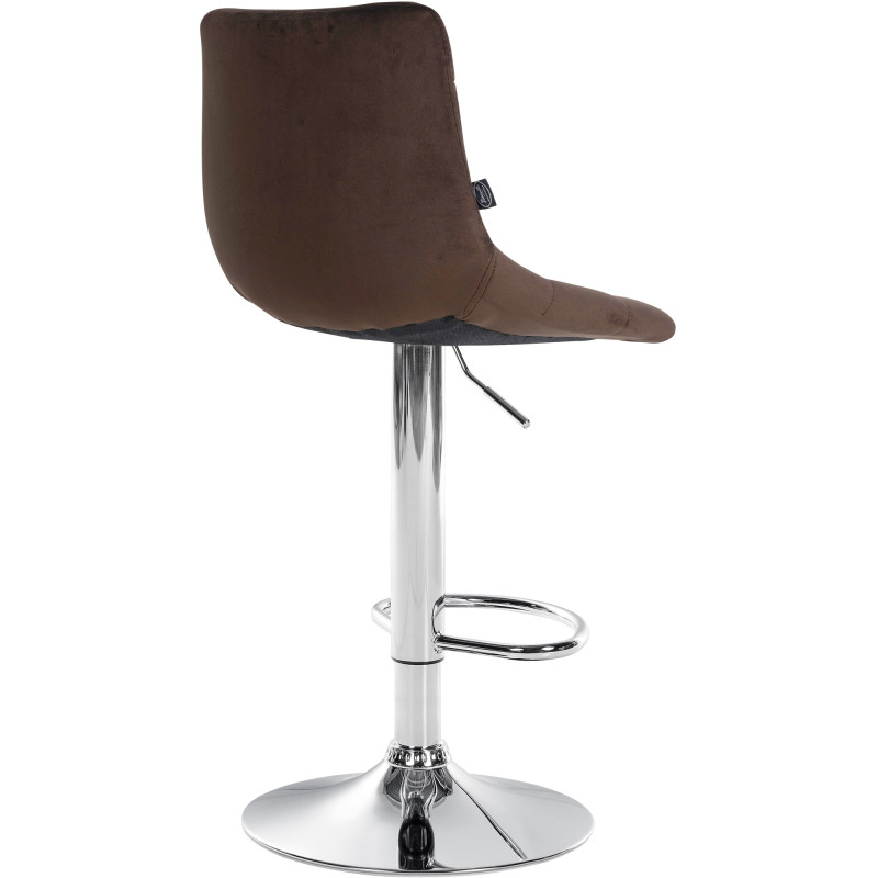 Tabouret de bar Jerry velours chromé brun